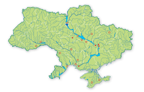 Карта поширення Сатурнія середня в Україні